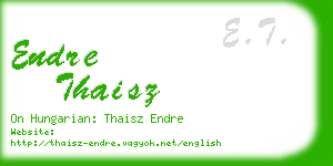 endre thaisz business card